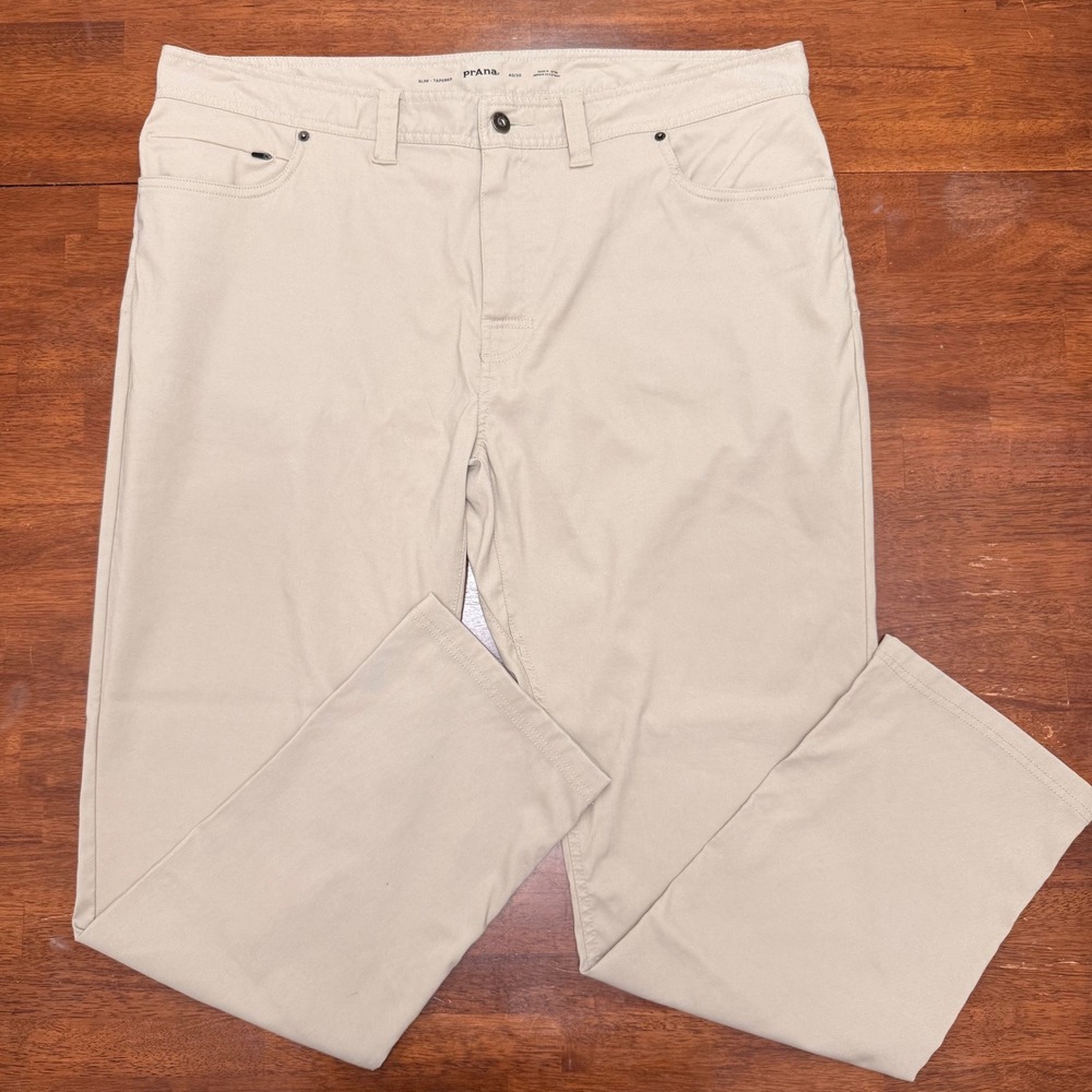 Prana Stretch Zion 5 Pocket Slim Tapered Khaki Chino Pants Mens‎ Size 40x30